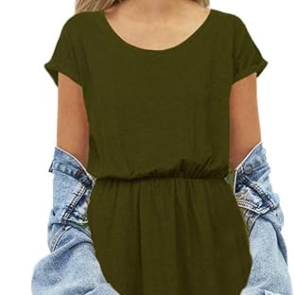 NWT HELYO Short Sleeve T-Shirt Dress - Army Green, XL